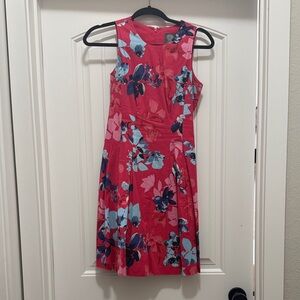 Vince Camuto Asymmetrical Floral Dress - Pink and Blue
